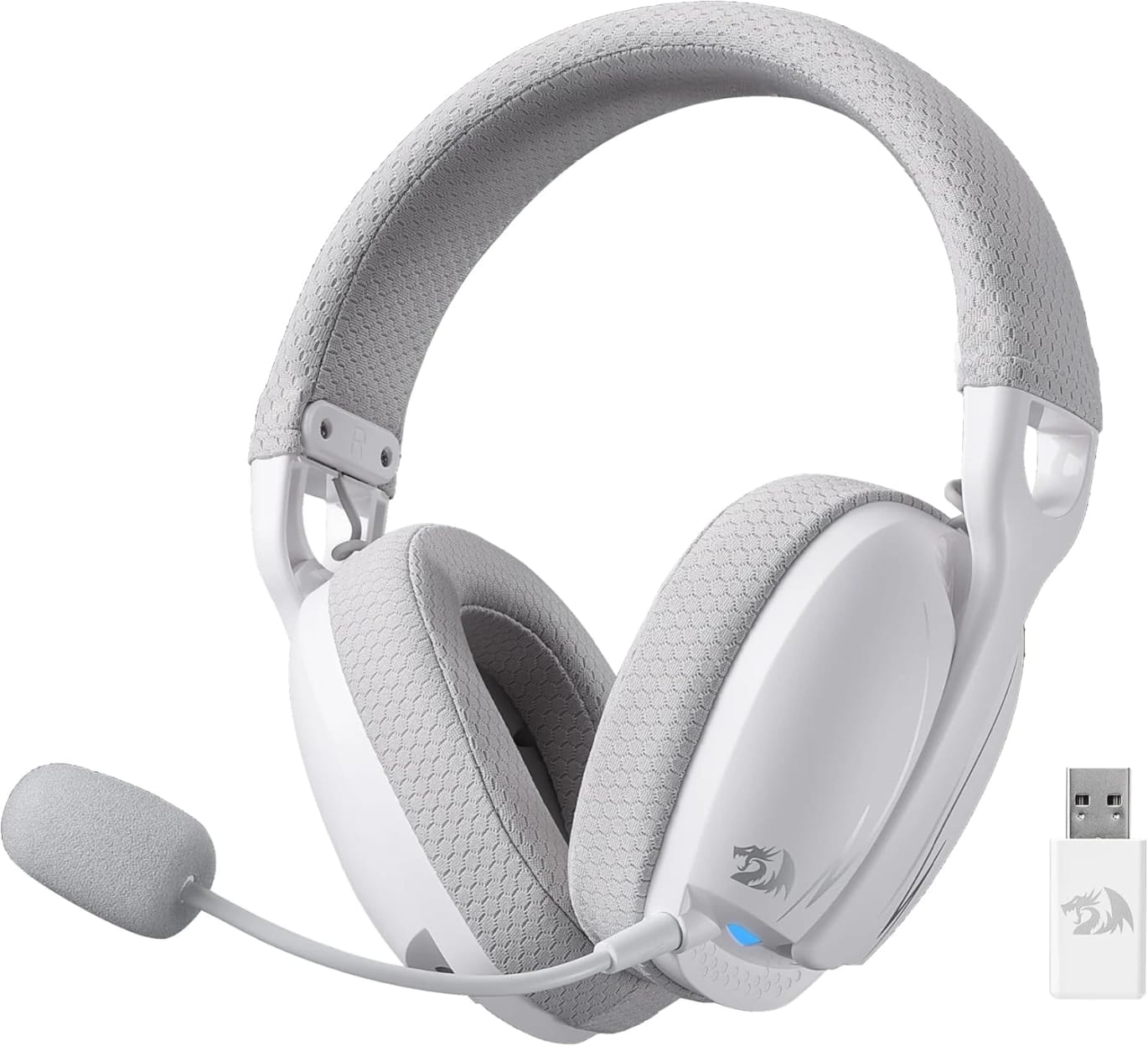 Redragon H878 3-mode Wireless Gaming Headset - Blue Lighting, Lightweight, 7.1 Surround Sound