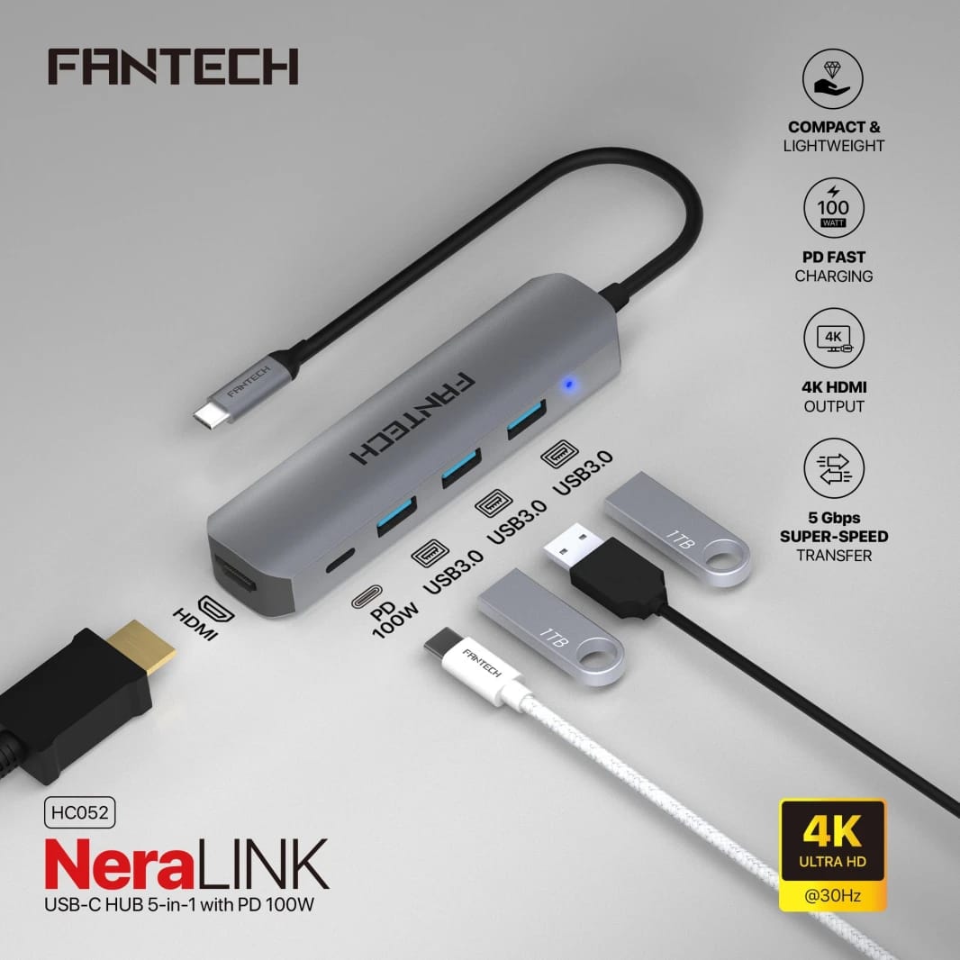FANTECH HC052 USB C Hub 5 in 1