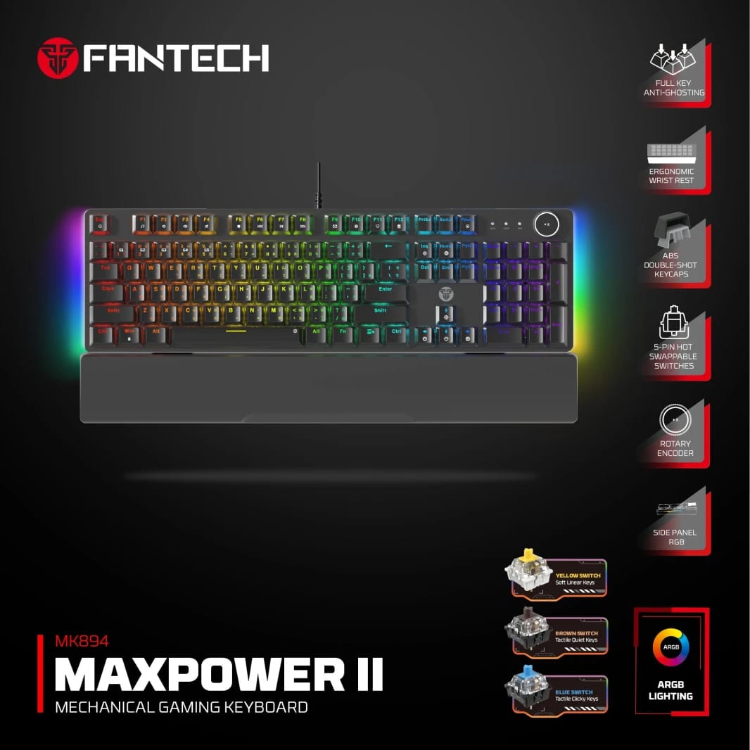 لوحة مفاتيح FANTECH MK894 MAXPOWER II الميكانيكية للألعاب