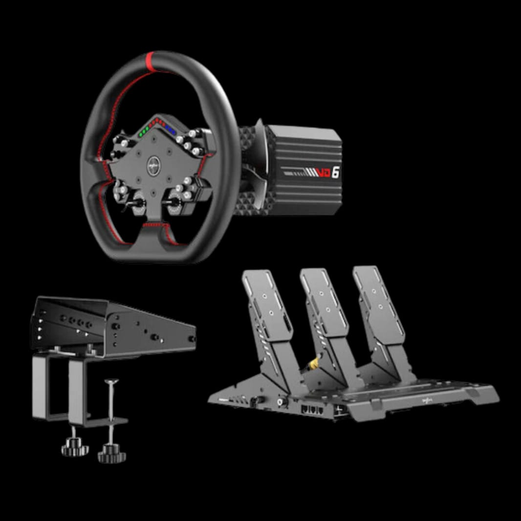 PXN VD6 Bundle: PC Steering Wheel and Pedals – Professional Sim Racing Setup