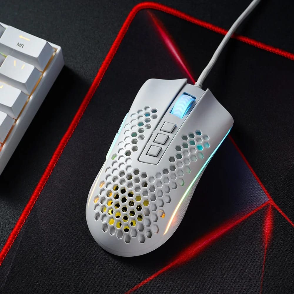Redragon M808 Storm White Lightweight RGB Gaming Mouse