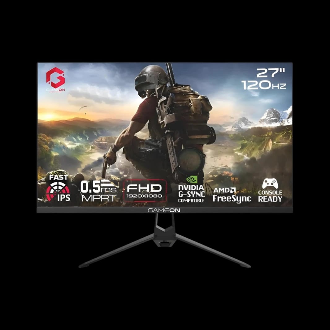 GAMEON 27 Inch Gaming Monitor - FHD 1080P, 120Hz, IPS Screen, Built-in Speakers