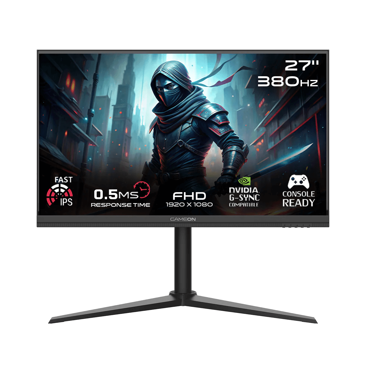 GAMEON GOMP27FHD380IPS Midnight Pro Series 27" FHD Gaming Monitor - Black
