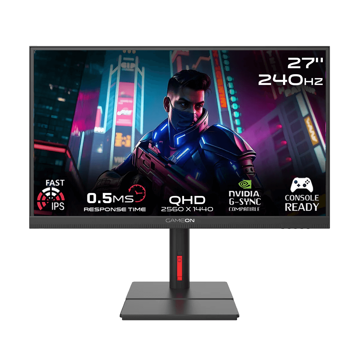 GAMEON GOML27QHD240IPS Midnight Signature Series 27" QHD, 240Hz, Gaming Monitor - Black