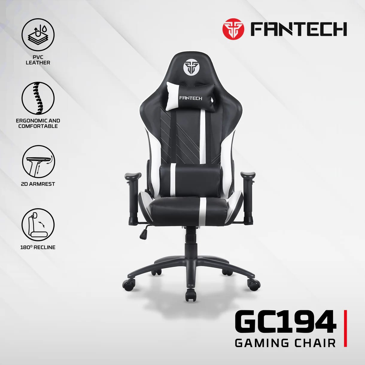 FANTECH GC194 Gaming Chair - White