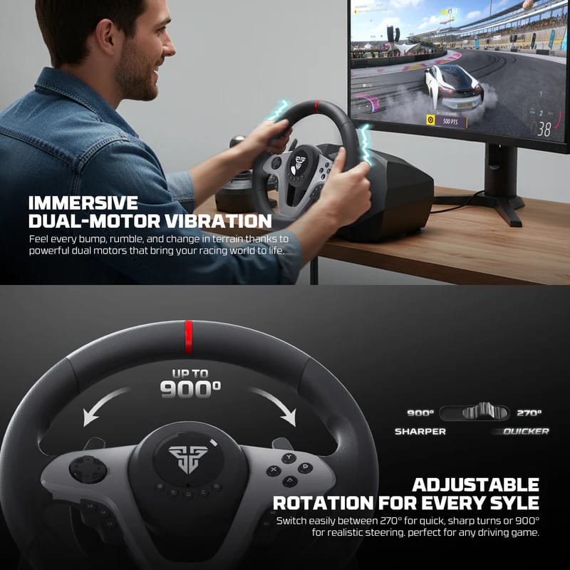 Fantech R1V2 Racing Steering Wheel with Clutch & Shifter Set