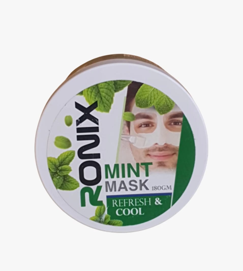 Ronix Mint Face Mask for Men Skin Revitalization, Cooling Mint Effect for All Skin Types, Refreshing and Hydrating Care