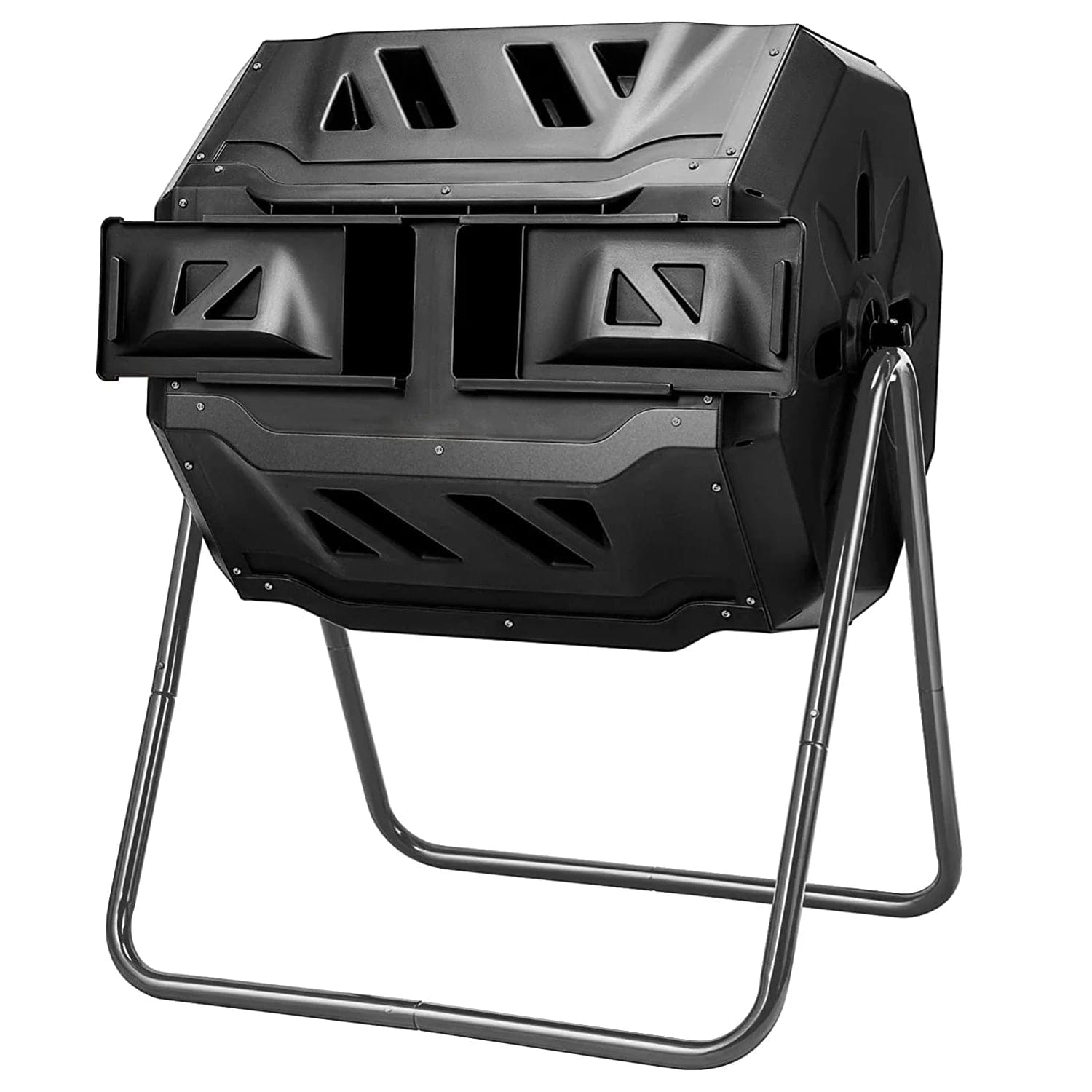 165L Compost Barrel - Black Tumbling Composter 43 Gal