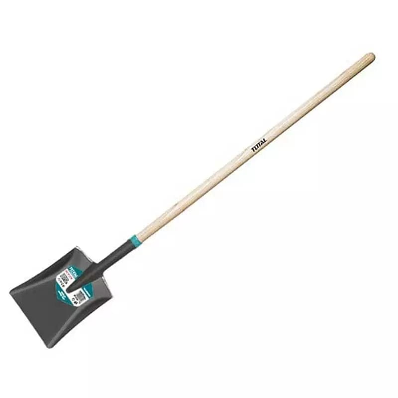 Total Garden Steel Shovel with Long Wooden Handle