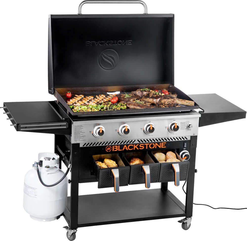 مشوى غاز مسطحة مع قلاية هوائية Blackstone 36" Griddle Air Fryer Combo