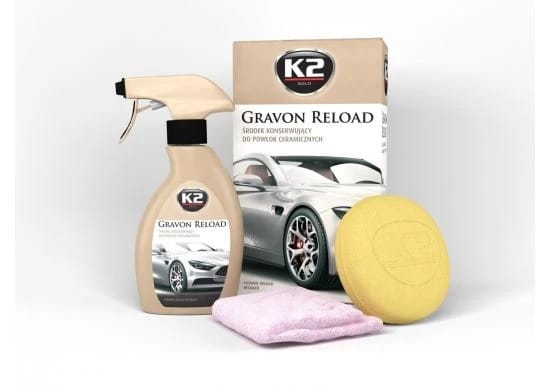 صيانة النانو سيراميك+ سفنجة+فوطة مايكروفايبر K2 GRAVON RELOAD 250 ML