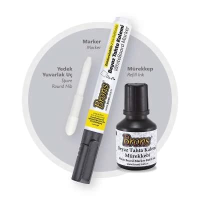 Brons Black Whiteboard with Refill