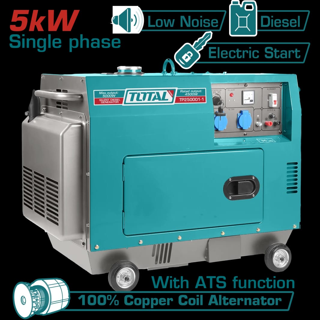 مولد ديزل صامت TOTAL 5.0kW (TP250001-1)