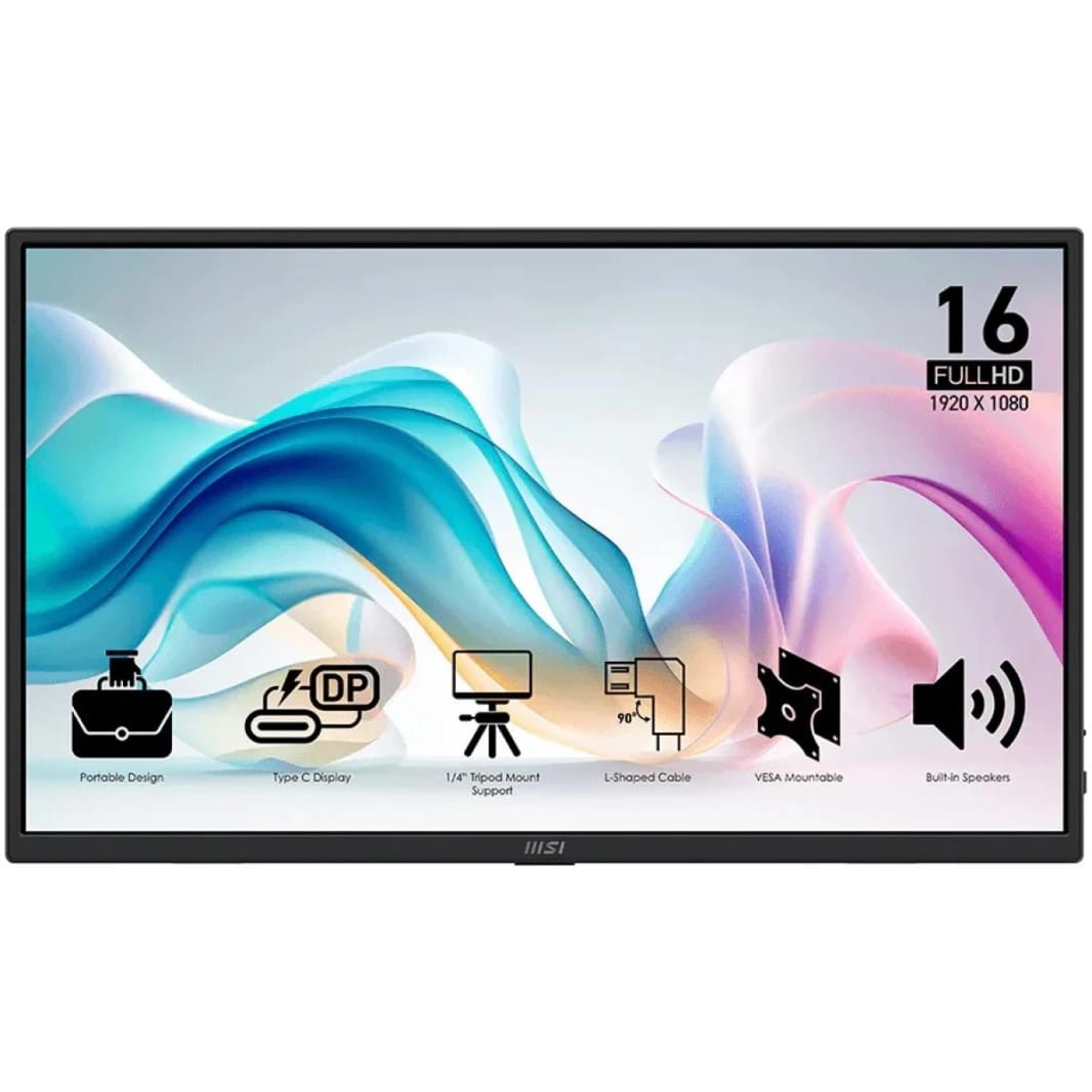 شاشة MSI PRO MP165 E6 محمولة 15.6 بوصة مع FHD IPS