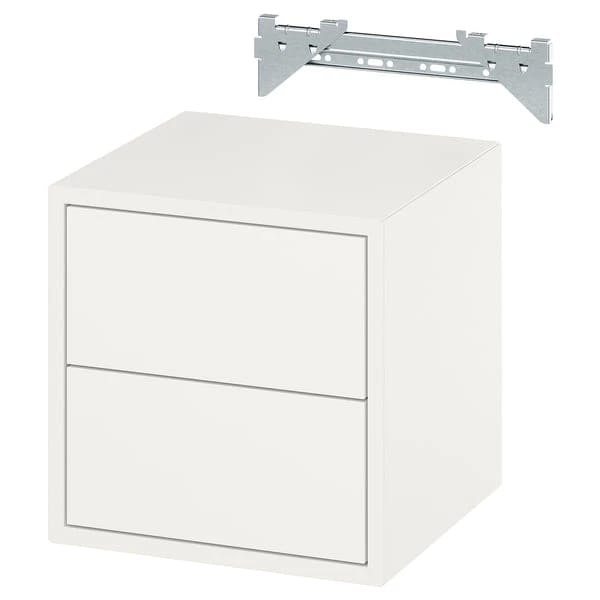 Dark Grey Wall Cabinet with 2 Drawers, 35x35x35 cm
