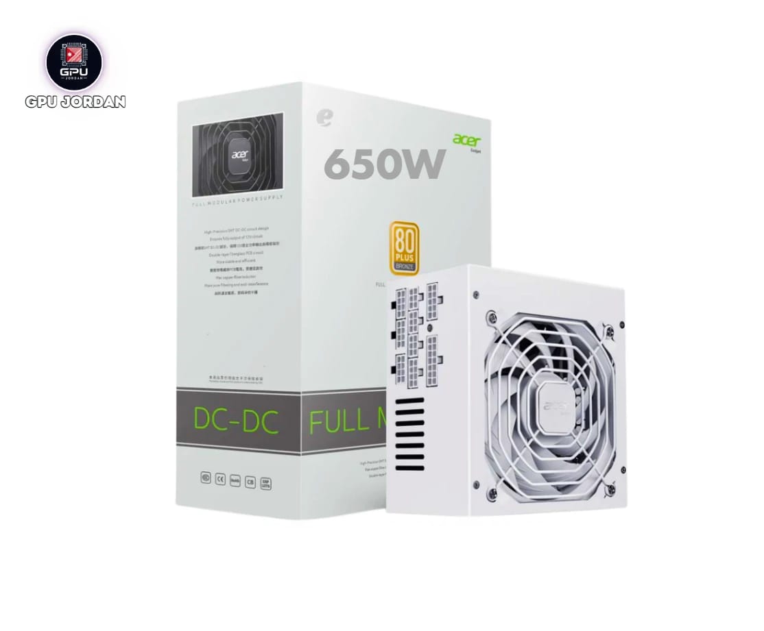 Acer Gadget 650W 80 Plus Bronze Full Modular Power Supply - White
