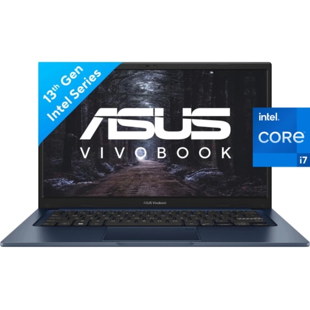 ASUS NEW Vivobook 14 (2023) X1404VA جديد، معالج Intel Core i7 من الجيل الثالث عشر، 10 أنوية، رفيع وخفيف الوزن، درجة عسكرية (مخصص) - أزرق هادئ
