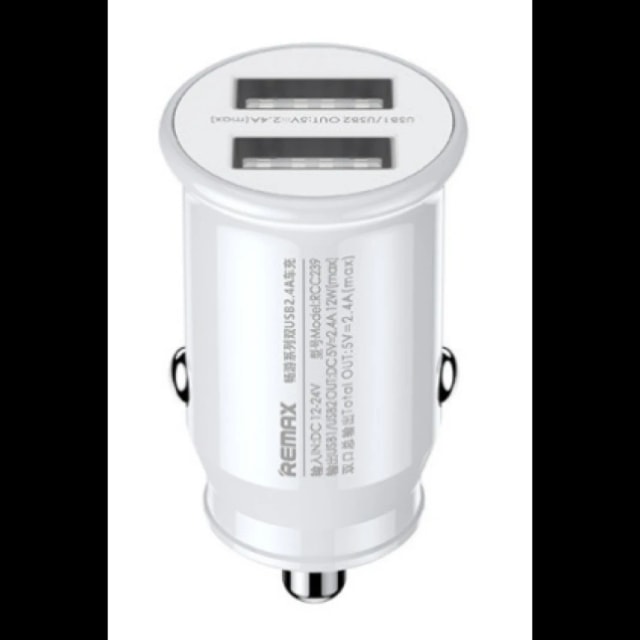 Remax RCC239 Car Charger  2.4A 2USB- White