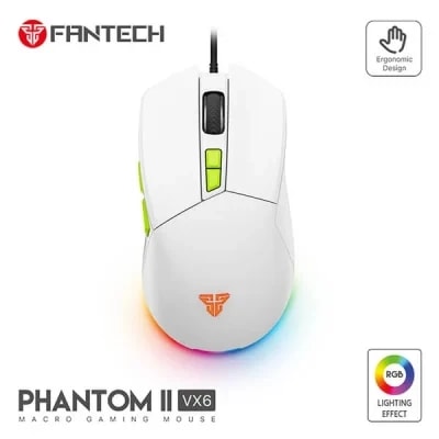 FANTECH PHANTOM II VX6 GAMING MOUSE – WHITE