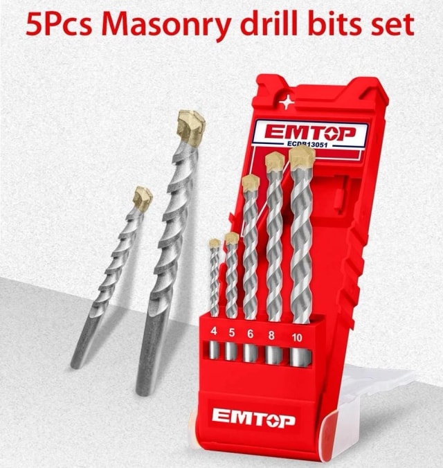 5PCS MASONRY DRILL BIT SET