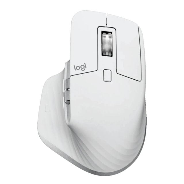 Logitech MX Master 3S Performance Wireless (Bluetooth & 2.4GHz Logi Bolt USB) Up To 8000DPI, Countless Customization ,Ultra Quiet Mouse - Pale Grey