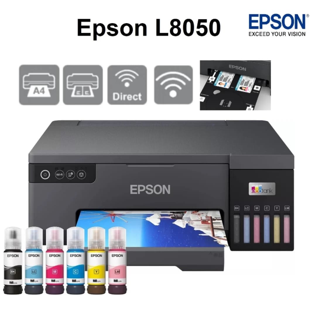 طابعة صور إبسون EcoTank L8050 سداسية الألوان مقاس A4
