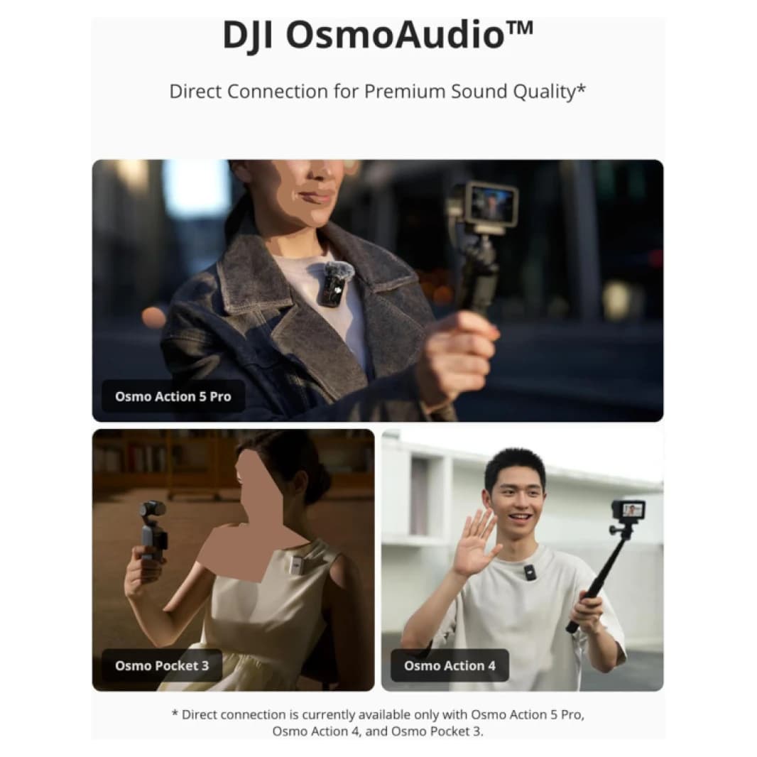 نظام الميكروفون اللاسلكي DJI Mic 2 ثنائي القناة (جهازي إرسال + مستقبل واحد)