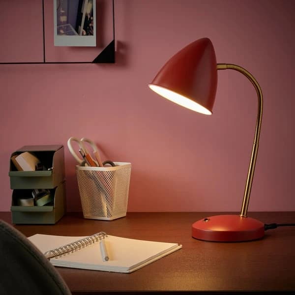 مصباح عمل LED، أحمر/لون نحاسي