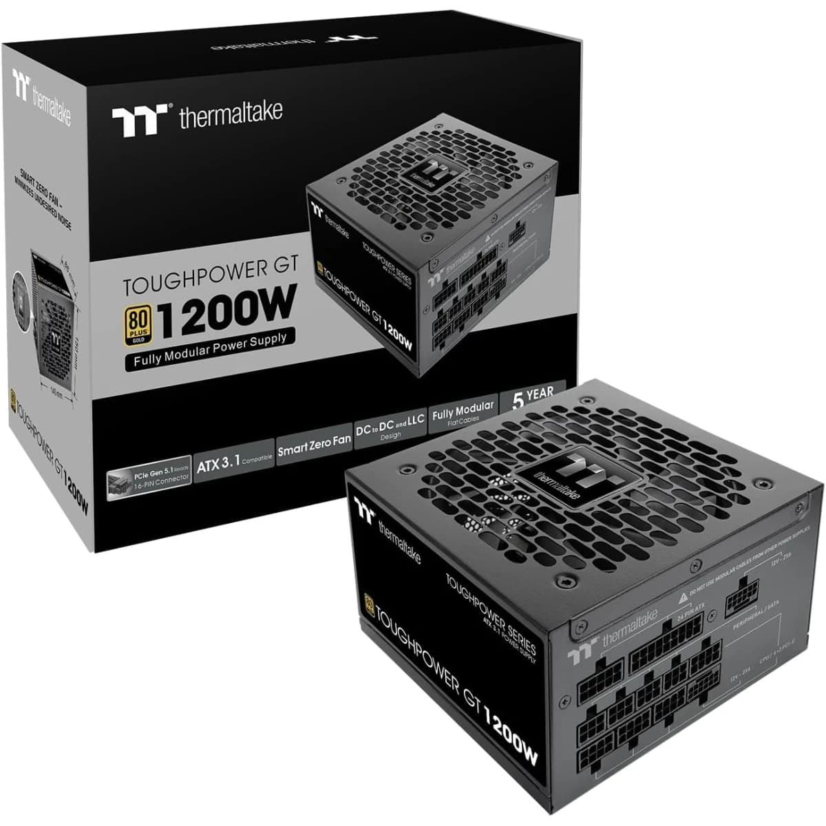 Thermaltake Toughpower GT 1200W 80 Plus Gold Certified ATX 3.1 Full Modular Power Supply