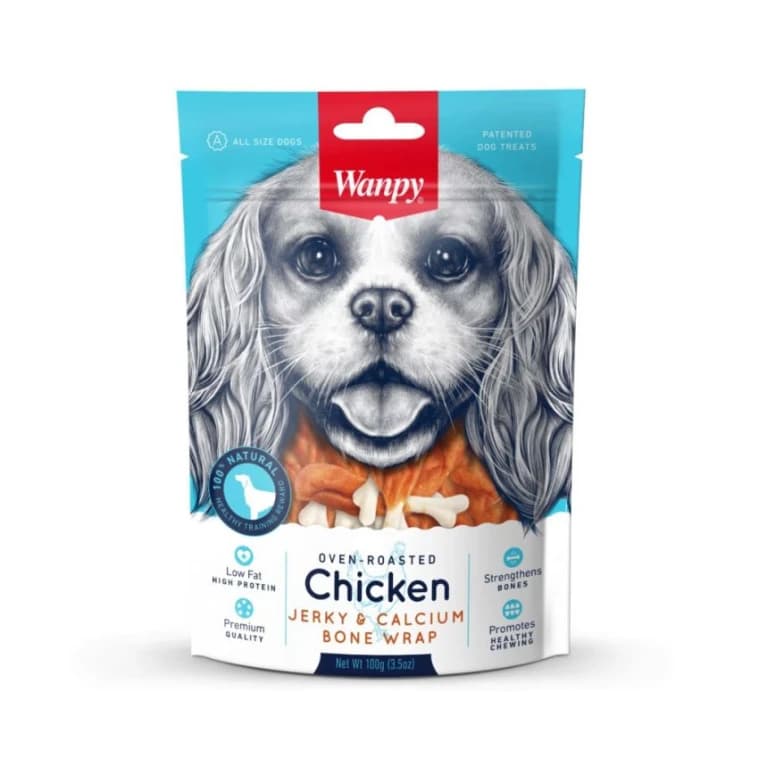 Wanpy Chicken Jerky & Calcium Bone wrap 100g