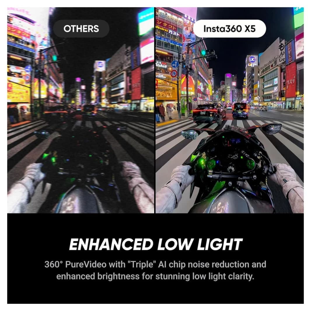 Insta360 X5 - حزمة كاميرا الحركة المقاومة للماء بدقة 8K و360°
