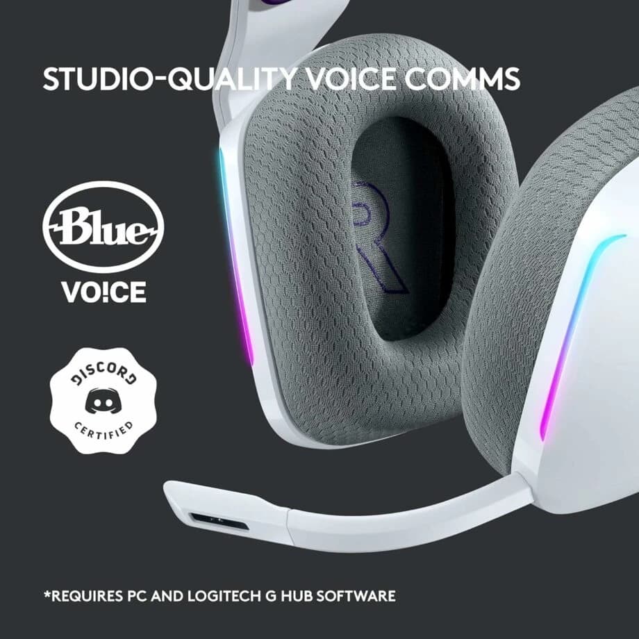 Logitech – Gaming Headsets – Wireless – G733 LIGHTSPEED Wireless Gaming Headset – White