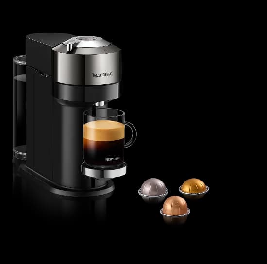 Nespresso Coffee Maker Machine - Vertuo Next Deluxe Dark Chrome