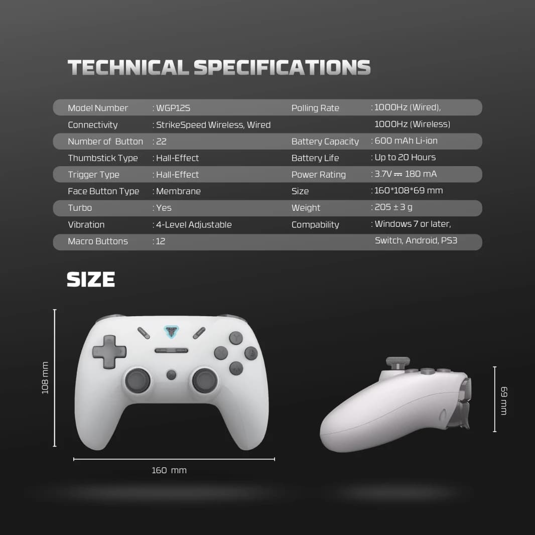 FANTECH Revolver III WGP12S - Wireless Multi-Platform Gamepad - WHITE