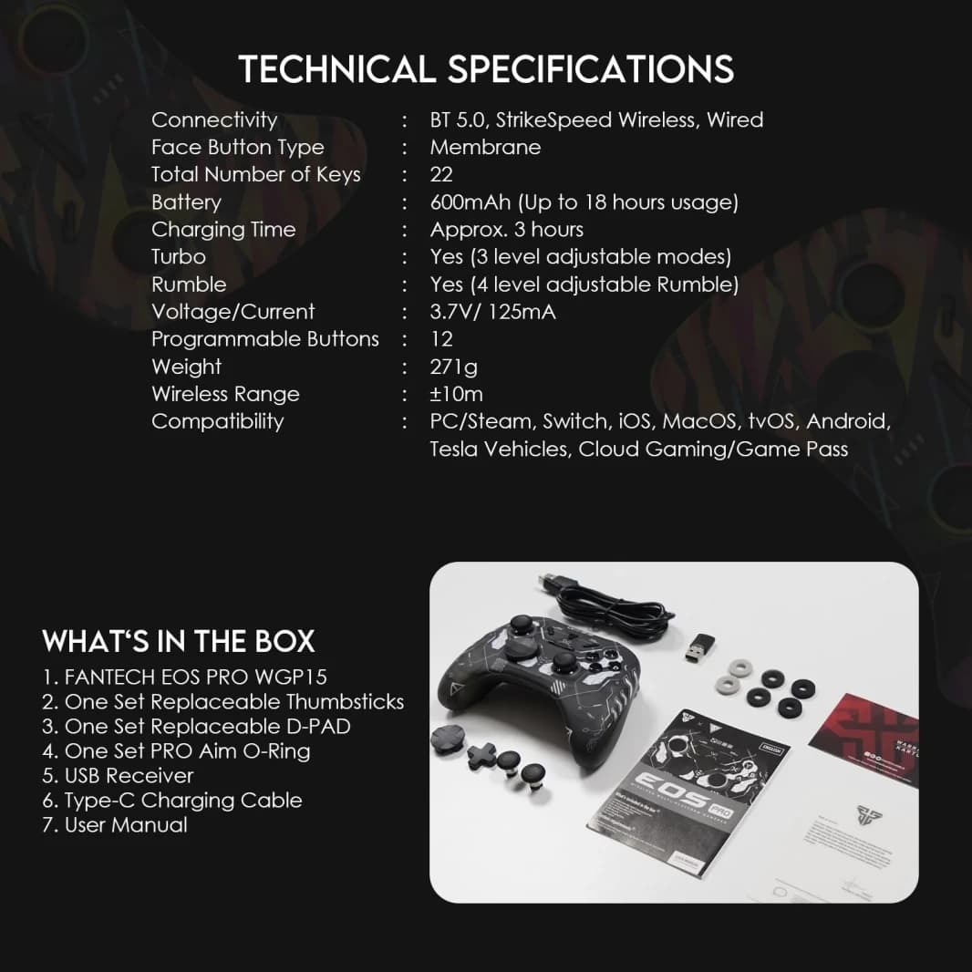 Fantech Wgp15 Solaris Eos Pro Wireless Gaming Controller