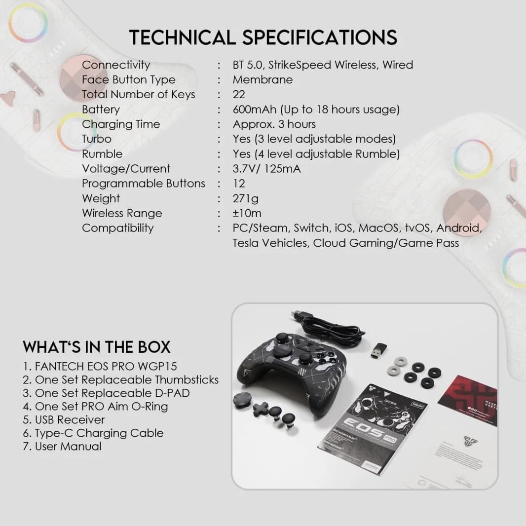 Fantech Wgp15 Electra Eos Pro Wireless Gaming Controller