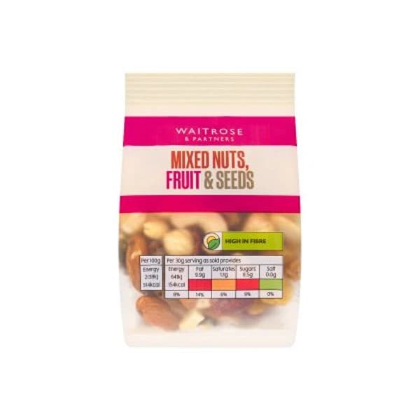Waitrose Mixed Nuts, Fruit & Seeds 60g