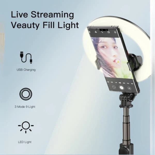YESIDO SF12 LED Ring Light Selfie Stand