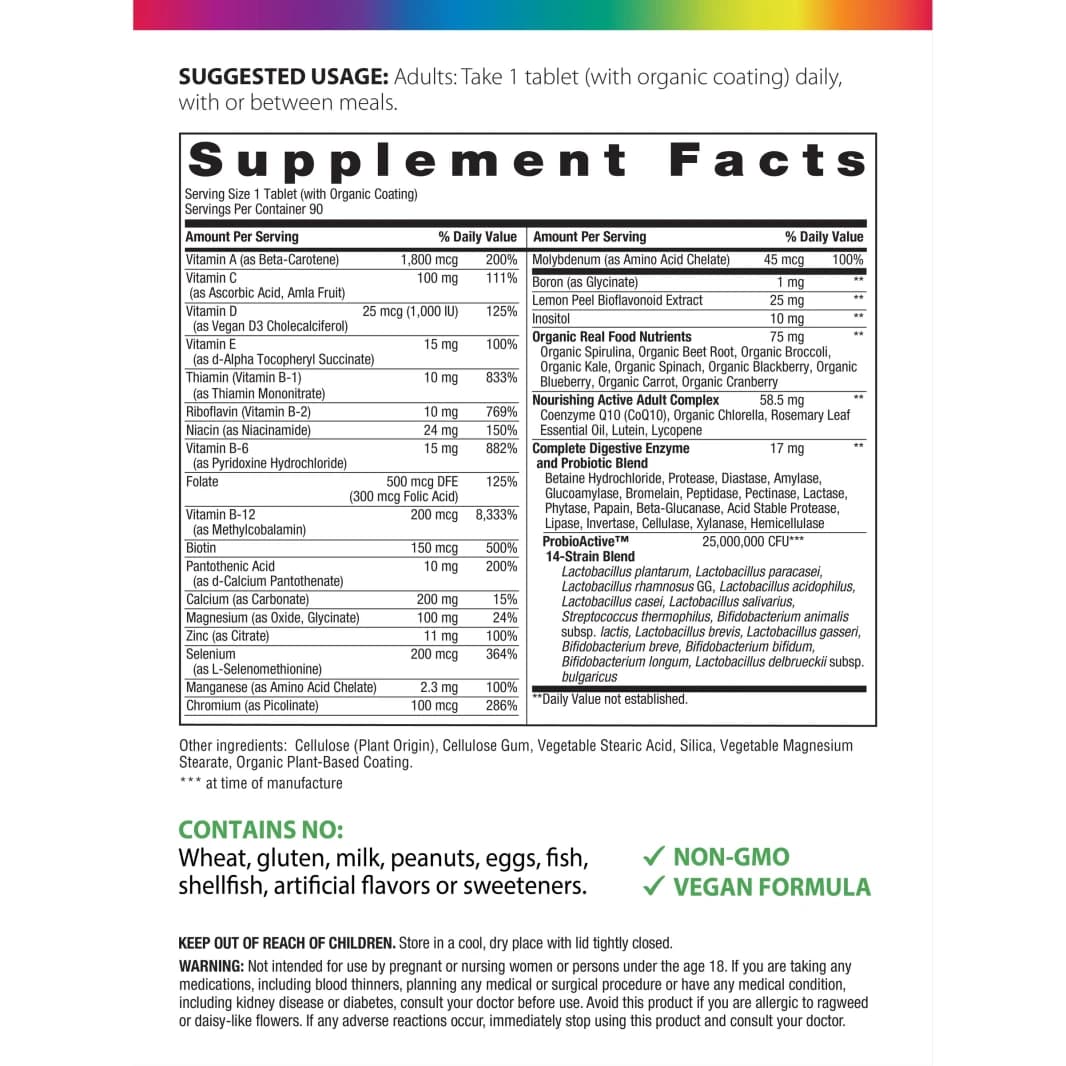 RAINBOW LIGHT Active 50+ Multivitamin 1175 mg 55 Elements 180 Tablets