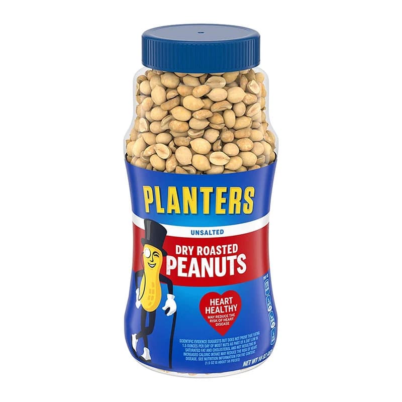 Planters Unsalted Dry Roasted Peanuts 453g