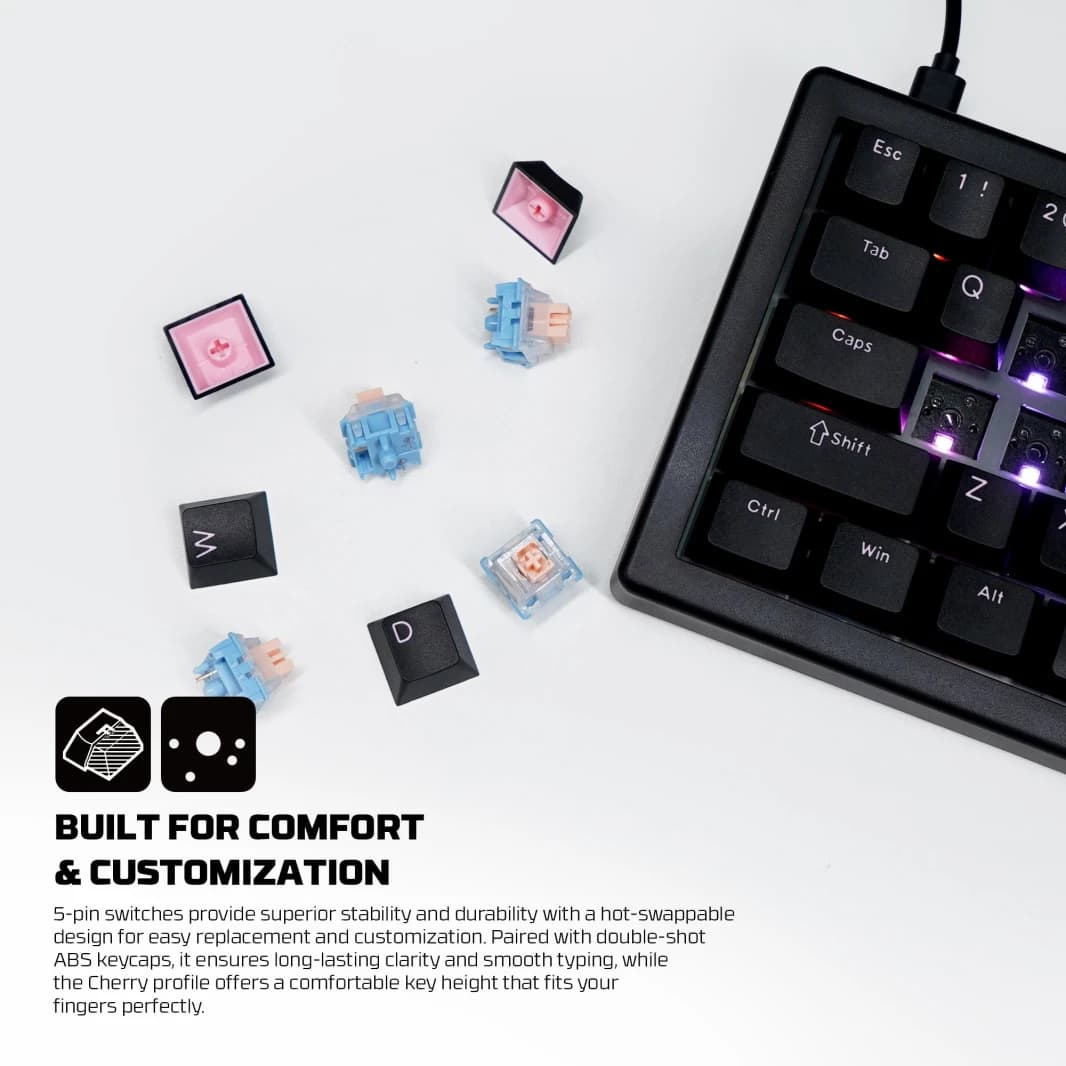 Fantech ATOM X66 MK614 Mechanical Keyboard - White
