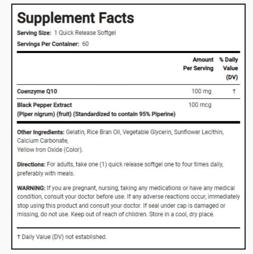 Lindberg CoQ10 100 mg with Increased Absorption 60 Capsules