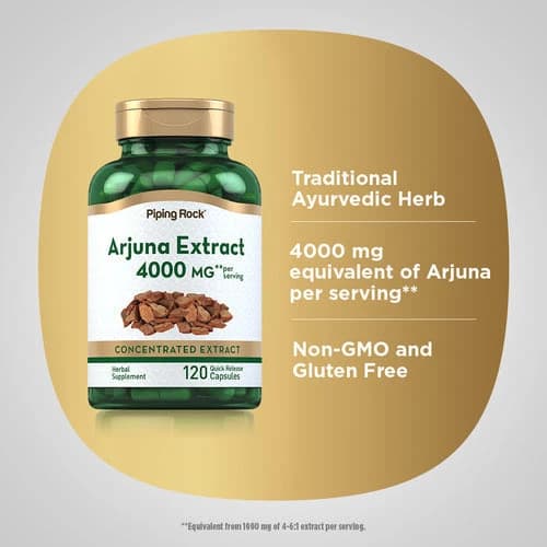 PipingRock Arjuna Standardized Extract 2000 mg (120 Capsules)