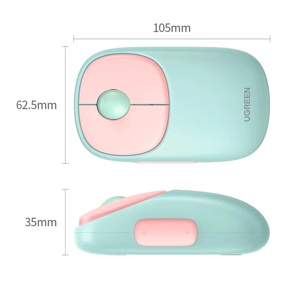 UGREEN Fun+Silent Wireless Mouse – Pink