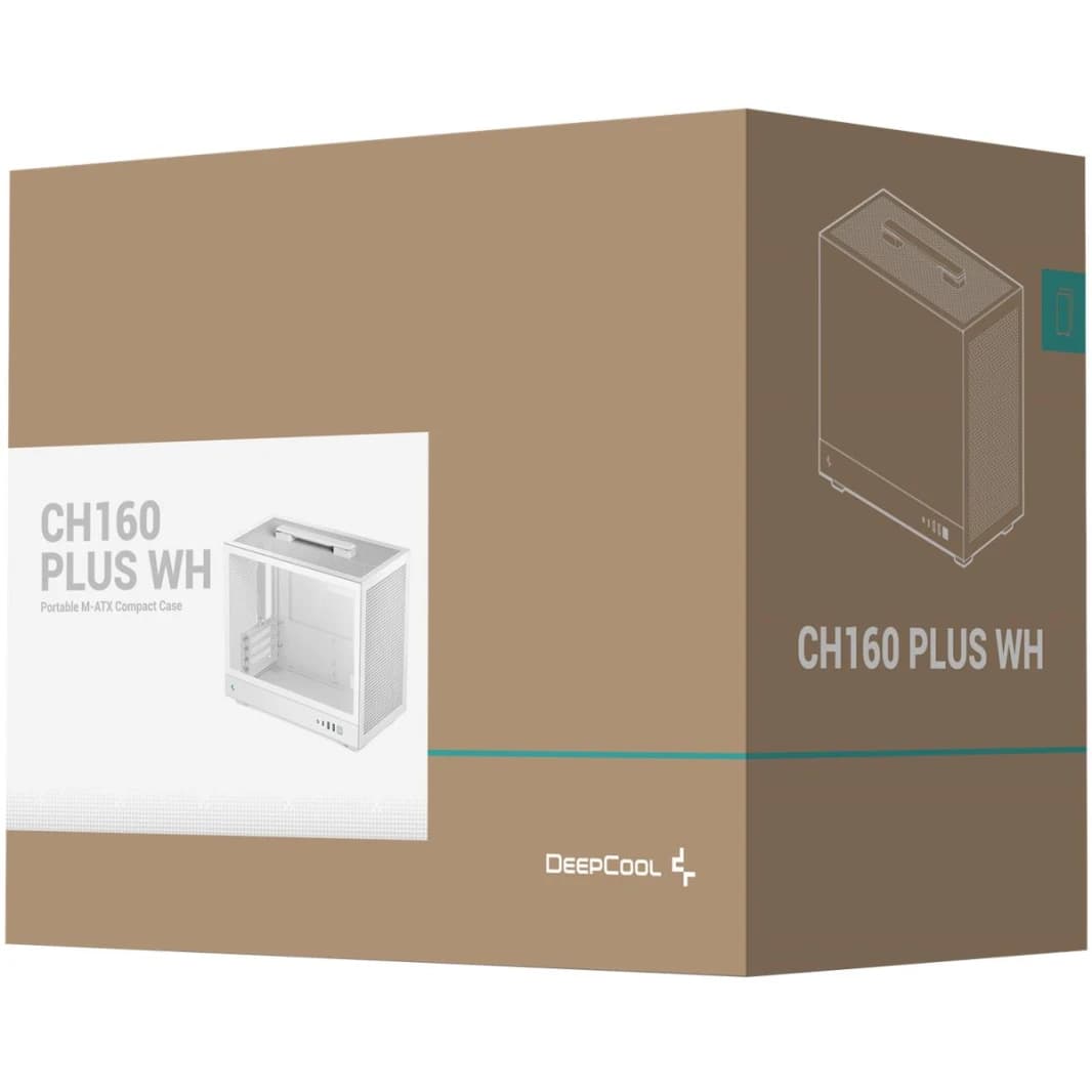 Deepcool Ch160 Plus Micro ATX Computer Case, White