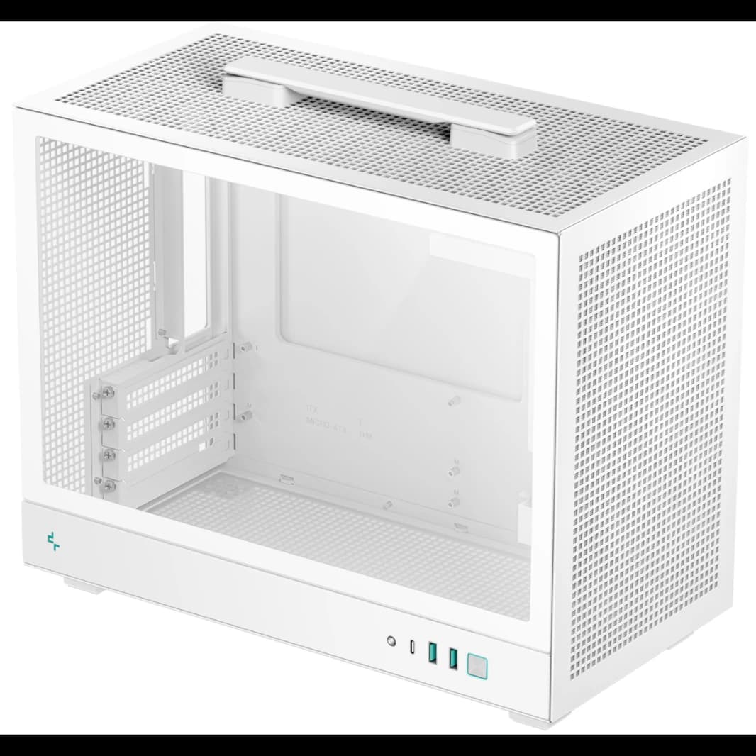Deepcool Ch160 Plus Micro ATX Computer Case, White