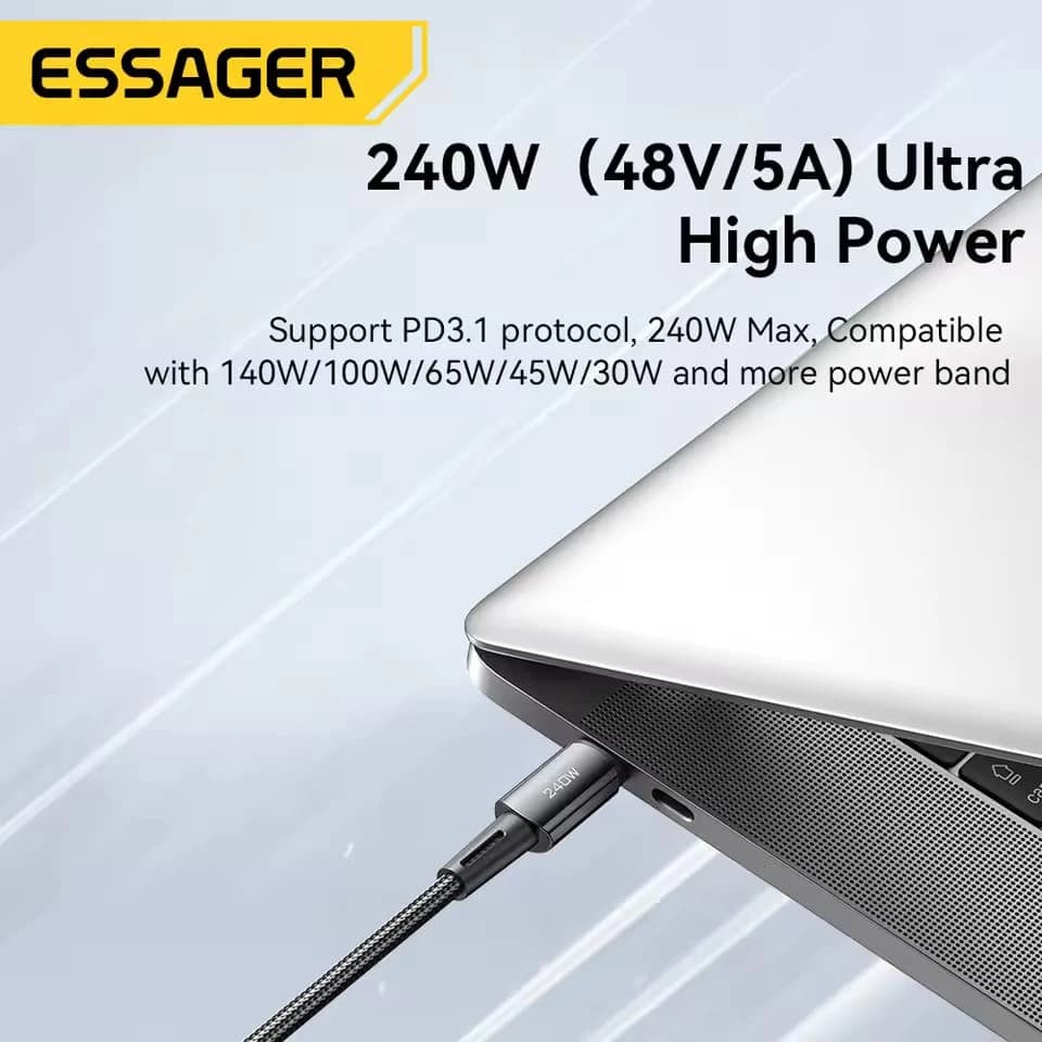 ESSAGER 240W USB-C to USB-C Fast Charging Cable