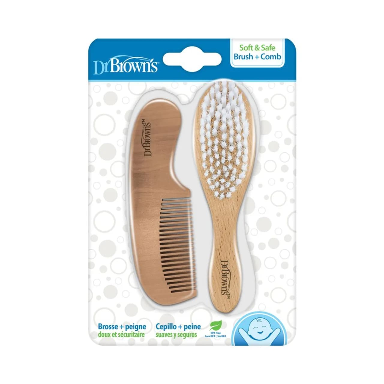 Dr. Brown's – Soft and Safe Baby Brush + Comb