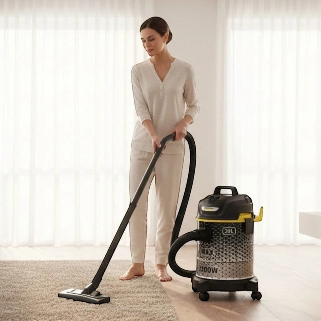 مكنسة كهربائية Kärcher DVAC 2200 بدون كيس – 22 لتر مع خاصية النفخ
