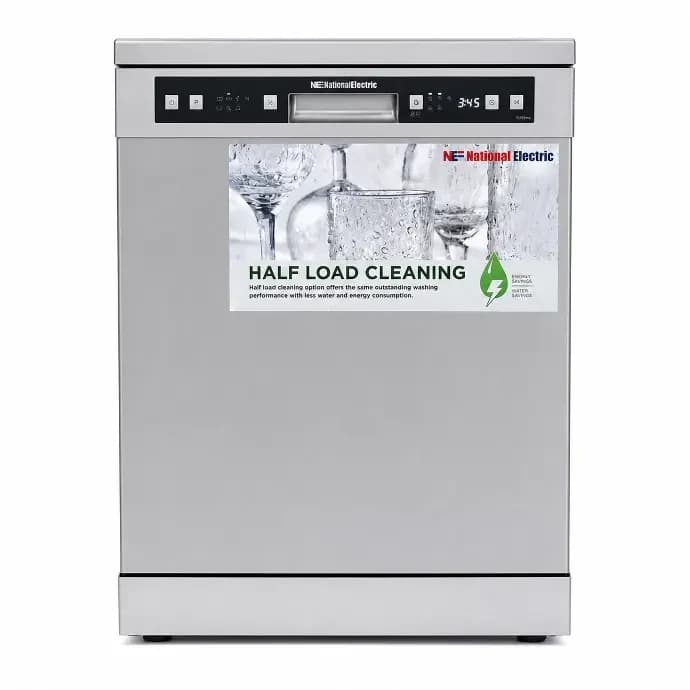 National Electric 6 Program 2 Basket Dishwasher - 12 Settings, Silver